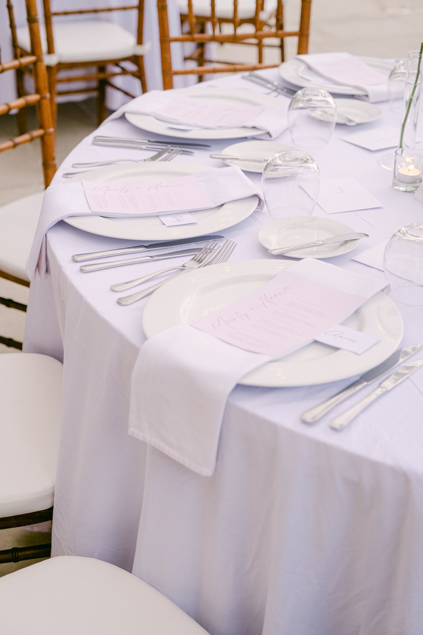 Folded event table linens
